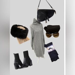 Black Sock Booties 7.5